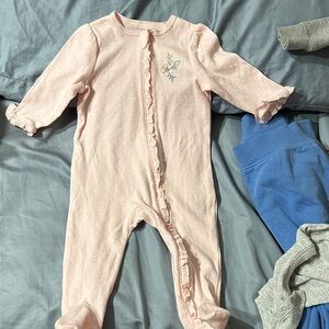 Little Me Pink Ruffled Footie